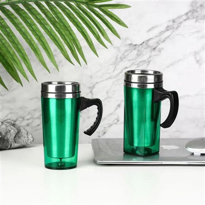 Mug Kembara Plastik dengan Pemegang dan Penutup