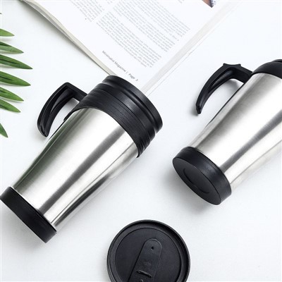 Mug Kembara Plastik dengan Penutup dan Pemegang